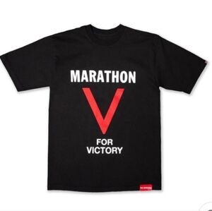 The Marathon Clothing Black and Red Victory T-Shirt Size LARGE. Brand NEW